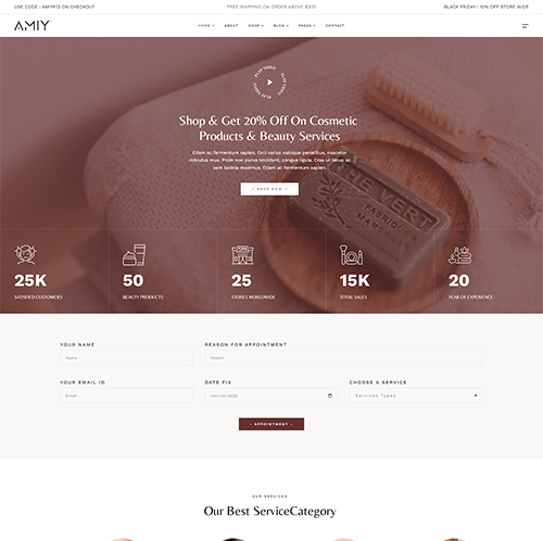Website design portfolio featuring branding for soap company.