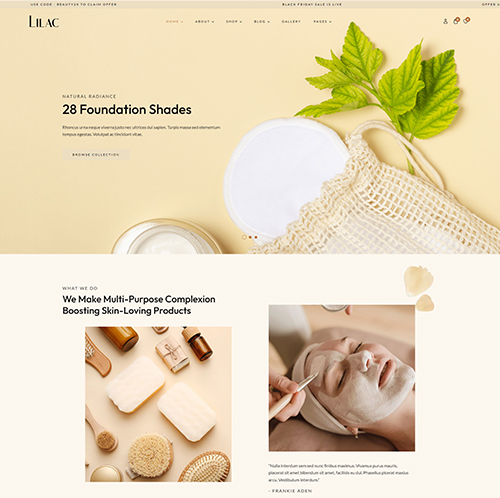 . Branding design showcase for a beauty and spa website.