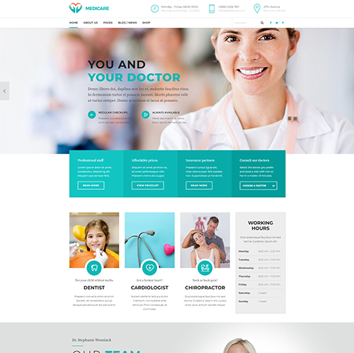 Doctor's website design showcasing professional branding elements