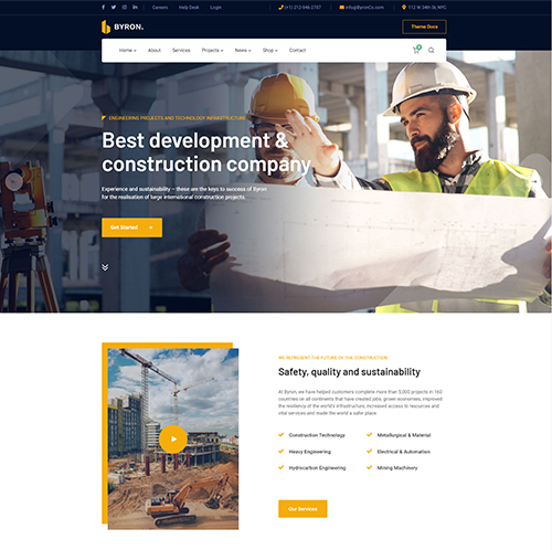 Construction website design portfolio showcasing branding elements.