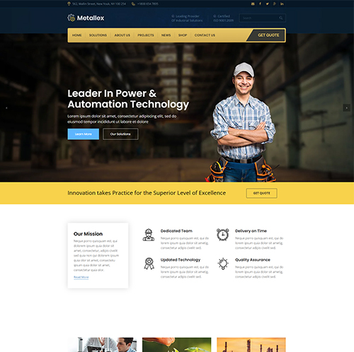 Website design portfolio highlighting construction company branding.