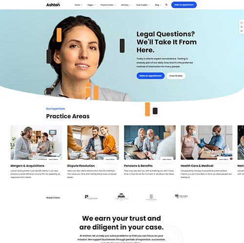 Law firm website design showcased in a portfolio.