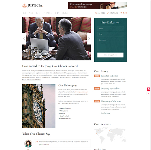 Law firm website design portfolio showcasing professional aesthetics.