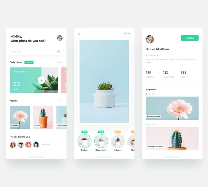 App design screenshot showcasing a modern website layout and features.