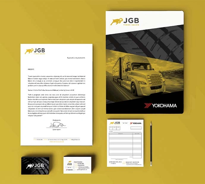 Professional stationery design for GBL Transport Company, exemplifying graphic design creativity.