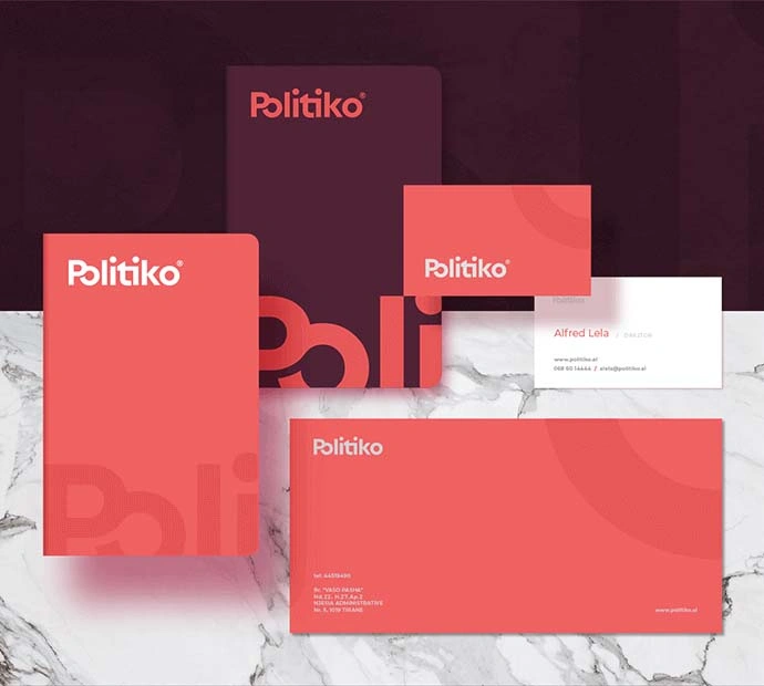 Logo and business cards showcased in a graphic designer's portfolio.