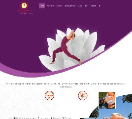 Website showcasing yoga and meditation services with a graphic design portfolio.
