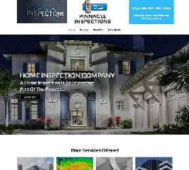 Website design showcasing a home inspection company's graphic design portfolio.