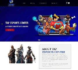 Website design showcasing a modern sports center layout and features in a graphic design portfolio.