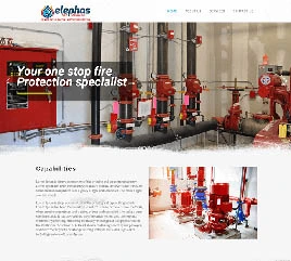 Website design showcasing fire protection services in a professional graphic design portfolio.