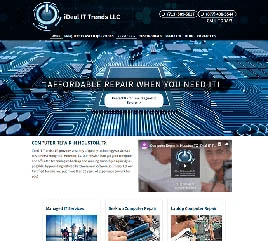 Website design showcasing a repair shop's services and aesthetic in a graphic design portfolio.