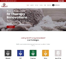Graphic design portfolio featuring the website layout for IV Therapy Innovations.